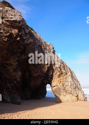 Praia da Adraga (Colares, Sintra, Bezirk Lissabon, Portugal) Stockfoto