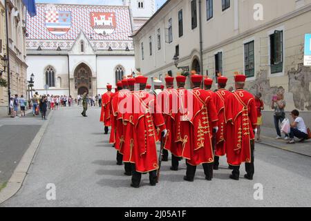 Wechsel der Garde Zagreb Stockfoto