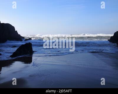 Praia Grande do Rodízio (Colares, Sintra, Bezirk Lissabon, Portugal) Stockfoto