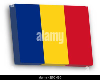 3D Vektorflagge von Rumänien Stock Vektor