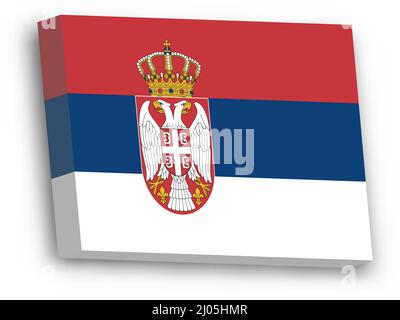 3D Vektorflagge von Serbien Stock Vektor