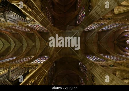 Interior de la catedral de León Nave Central y crucero Stockfoto