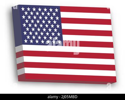 3D Vektorflagge der Vereinigten Staaten von Amerika Stock Vektor