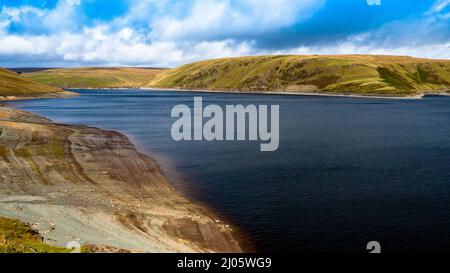 Aussichtspunkt Am Claerwen-Staudamm Stockfoto