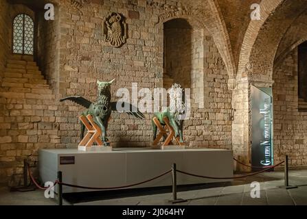 Die Galleria Nazionale dell'Umbria ist die italienische nationale Gemäldesammlung Umbriens, die sich im Palazzo dei Priori, Perugia, Italien, befindet Stockfoto