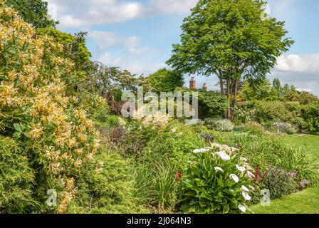 Mill Garden unterhalb von Warwick Castle in Warwick, Warwickshire, England Stockfoto