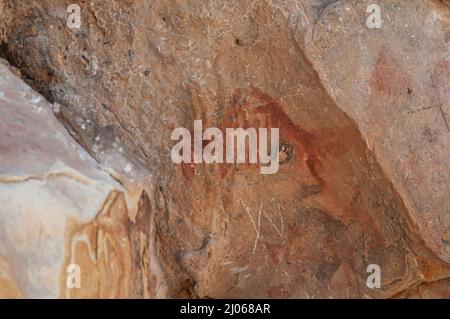 Alte Höhlenmalereien. Yavi, Jujuy, Argentinien Stockfoto