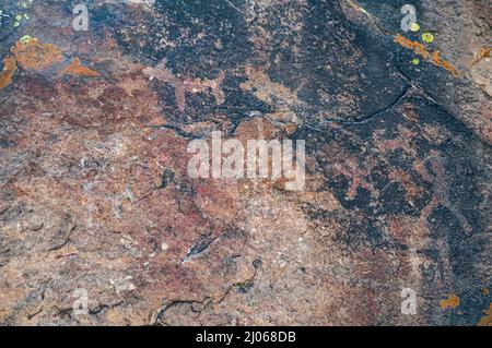 Alte Höhlenmalereien. Yavi, Jujuy, Argentinien Stockfoto