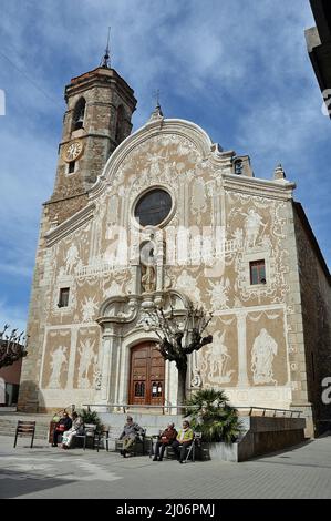 Kirche von Sant Martí in Sant Celoni in der Region Vàlles Orientalische Provinz Barcelona,Katalonien,Spanien Stockfoto