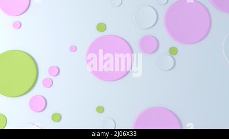 Abstrakte mehrfarbige 3D Kreise Punkte Muster. Moderne Farben und Formen. 3D Abbildung Stockfoto