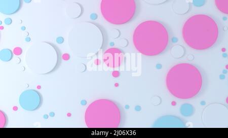 Abstrakte mehrfarbige 3D Kreise Punkte Muster. Moderne Farben und Formen. 3D Abbildung Stockfoto