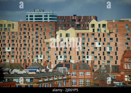 Neubauten im Stadtteil Aytoun Street im Stadtzentrum von Manchester Stockfoto