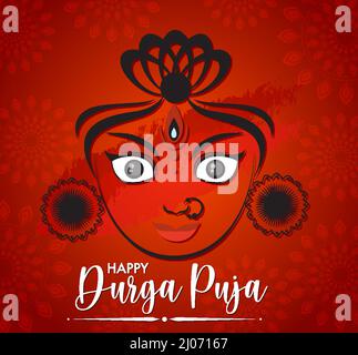 Happy Durga Puja Event Day Illustration Stock Vektor