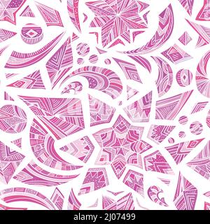 Nahtloser geometrischer Vektor-Hintergrund mit Tribal-Ornamenten Stock Vektor