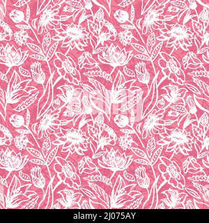 Nahtloser Vektor-Hintergrund mit eleganten weißen Blumen Stock Vektor