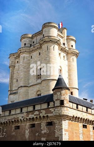 Frankreich, Paris - 18. April 2015: Blick auf den Keep von Schloss Vincennes Stockfoto