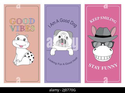 Big set lustige Cartoon Tiere Charakter. Vektorgrafik. Stock Vektor