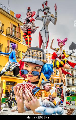 Riesige Skulptur für das jährliche Fallas Festival, Valencia, Spanien Stockfoto