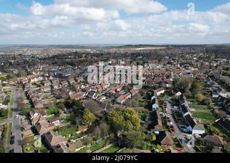 Royston Stadt Hertfordshire, Großbritannien Luftdrohne Stockfoto