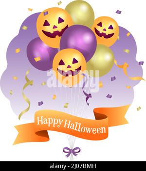 Happy halloween Luftballons Vektor-Illustration Stock Vektor