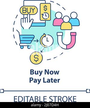 Jetzt kaufen später bezahlen Concept Icon Stock Vektor
