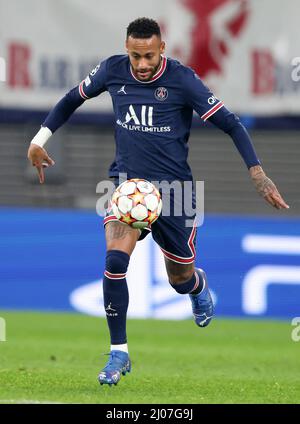 Neymar von Paris Saint Germain Fussball UEFA Championsleague RB Leipzig - Paris St Germain Saison 2021 / 2022 3.11.2021 © diebilderwelt / Alamy Stock Stockfoto