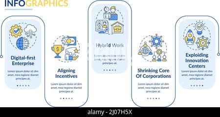 Trends in der Infografik für Unternehmensrechteck Stock Vektor