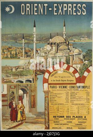 Plakat für den Orient Express. Museum: PRIVATE SAMMLUNG. AUTOR: RAFAEL DE OCHOA Y MADRAZO. Stockfoto