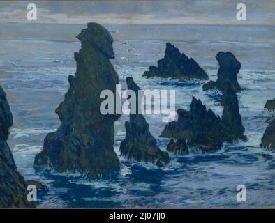 Les Sorcières, aiguilles de Port-Coton. Museum: PRIVATE SAMMLUNG. Autor: Jean Francis Auburtin. Stockfoto