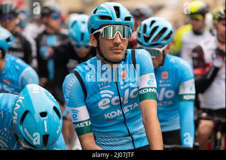 Magenta, Italien. 16. März 2022. Samuele Rivi (Eolo-Kometa) während der Ausgabe 103. von Milano-Torino, Street Cycling in Magenta, Italien, März 16 2022 Quelle: Independent Photo Agency/Alamy Live News Stockfoto