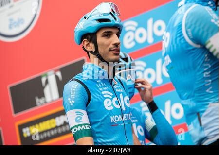 Magenta, Italien. 16. März 2022. Samuele Rivi (Eolo-Kometa) während der Ausgabe 103. von Milano-Torino, Street Cycling in Magenta, Italien, März 16 2022 Quelle: Independent Photo Agency/Alamy Live News Stockfoto