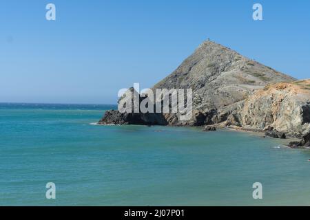 Bild des Strandes von El Pilon de Azucar am Cabo de la Vela. La Guajira Wüste von Kolumbien Stockfoto