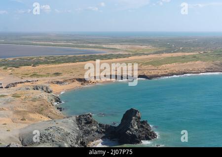 Bild des Strandes von El Pilon de Azucar am Cabo de la Vela. La Guajira Wüste von Kolumbien Stockfoto