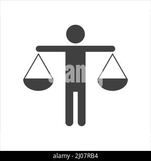 Symbol für die Waage der Businessman Holding. Man Hold Balance Logo-Vektor. Stock Vektor