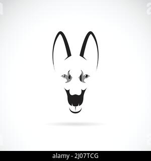 Vektor der deutschen Schäferhund Gesicht auf weißem Hintergrund. Leicht editierbare Vektorgrafik mit Ebenen. Stock Vektor