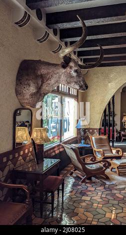 USA, Texas, West Texas, Marfa, Hotel Paisano, Lobby, Stockfoto