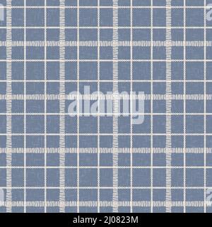 Farmhouse blau nahtlose Karo Vektor-Muster. Gingham Baby Farbe Checker Hintergrund. Gewebter Tweed-Druck auf der ganzen Linie. Stock Vektor