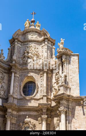 „Tor der Eisen“ der Kathedrale Santa Maria, Valencia, Spanien, Europa Stockfoto