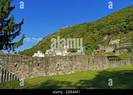 Király Palota, Königspalast, Landschaft, Burg, Visegrádi Fellegvár, 13. Jahrhundert Stockfoto