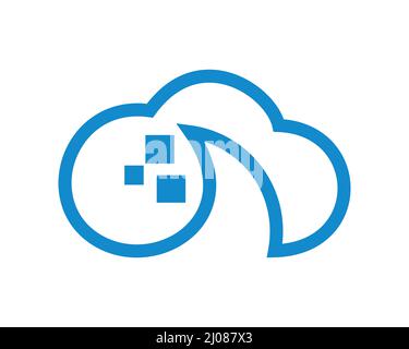 Symbol Für „Einfacher Cloud-Speicher“ Stock Vektor