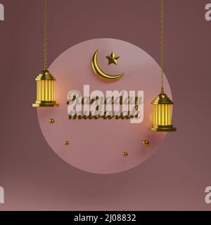 Ramadan Kareem islamisches Grußdesign. Islamic Post für Social-Media-Anzeigen. Stockfoto