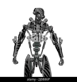 Mega Drohne Soldat Roboter, 3d-Illustration Stockfoto