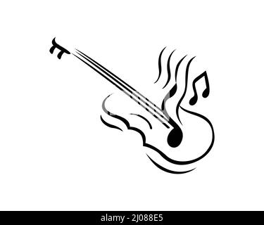 Violine mit Musiknoten Symbol Stock Vektor