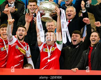 Cliftonville gegen Coleraine, Bet McLean League Cup Finale, 13.. März 2022 Stockfoto