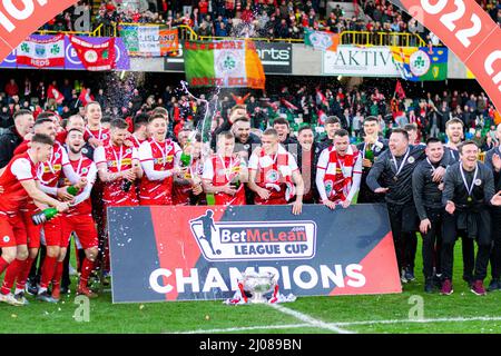 Cliftonville gegen Coleraine, Bet McLean League Cup Finale, 13.. März 2022 Stockfoto