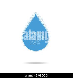 Konzept des Weltwassertages. Wasserschutz- und Weltumweltkonzept - Umwelttag Stock Vektor