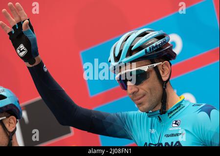 Rivoli, Magenta, Italien, 16. März 2022, Vincenzo Nibali (Astana Qazaqstan Team) während der Ausgabe 103. von Milano-Torino - Street Cycling Stockfoto