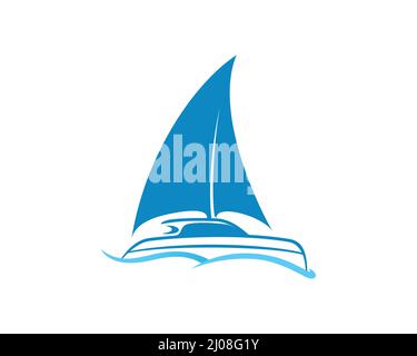 Segelkatamaran Schiff und Boot Symbol Stock Vektor