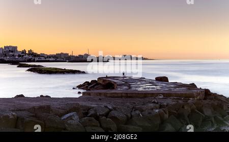 Lone fisherma, Teneriffa Sunrise vista, Adeje Stockfoto