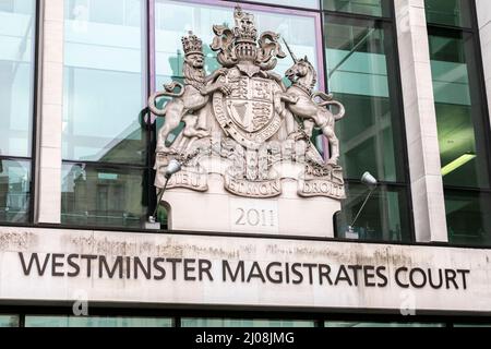 Allgemeine Ansicht des Westminster Magistrate Court in London. Stockfoto